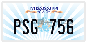 PSG756  license plate in MS