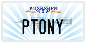 PTONY  license plate in MS
