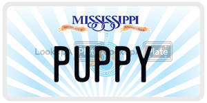 PUPPY license plate in Mississippi