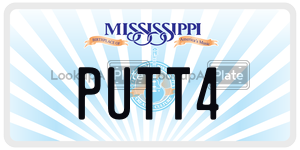 PUTT4  license plate in MS