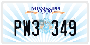 PW3349  license plate in MS