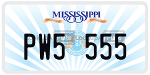 PW5555  license plate in MS