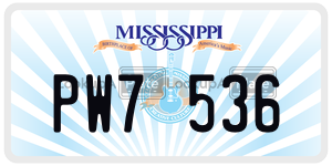 PW7536  license plate in MS