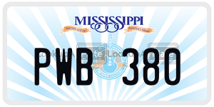 PWB380  license plate in MS