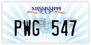 PWG547  license plate in MS