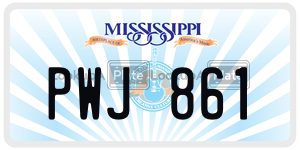 PWJ861  license plate in MS