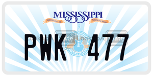 PWK477  license plate in MS