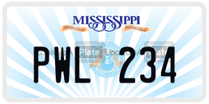 PWL234  license plate in MS