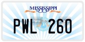 PWL260  license plate in MS