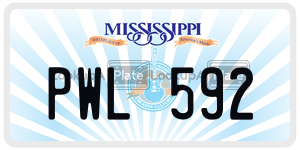PWL592 license plate in Mississippi