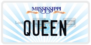 QUEEN  license plate in MS