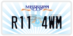 R114WM  license plate in MS