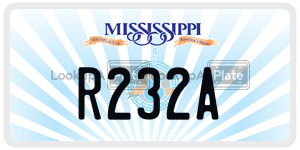 R232A  license plate in MS