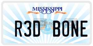 R3DBONE  license plate in MS