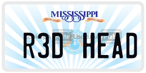 R3DHEAD  license plate in MS