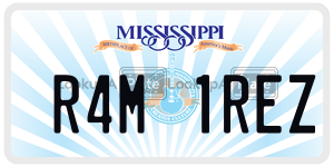 R4M1REZ  license plate in MS
