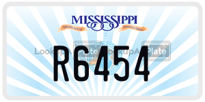 R6454  license plate in MS