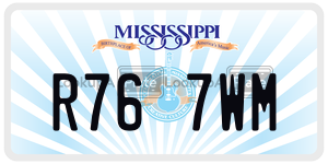 R767WM  license plate in MS