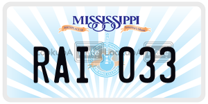 RAI033  license plate in MS