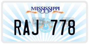 RAJ778  license plate in MS