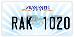 RAK1020  license plate in MS