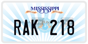 RAK218  license plate in MS