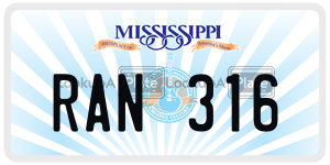 RAN316  license plate in MS
