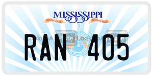 RAN405  license plate in MS