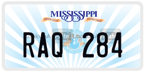 RAQ284  license plate in MS