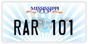 RAR101  license plate in MS