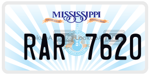 RAR7620  license plate in MS
