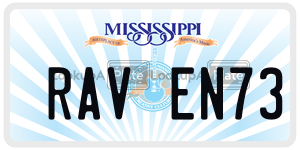 RAVEN73  license plate in MS