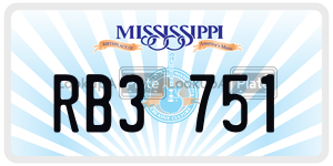 RB3751  license plate in MS