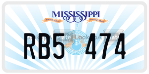 RB5474  license plate in MS