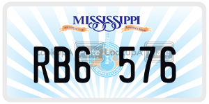 RB6576 license plate in Mississippi