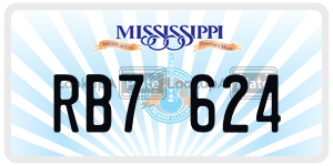 RB7624  license plate in MS