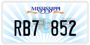 RB7852  license plate in MS