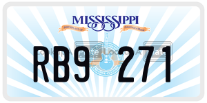RB9271  license plate in MS