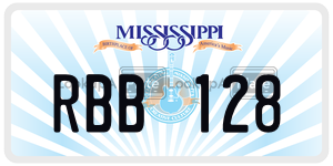 RBB128  license plate in MS