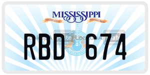 RBD674  license plate in MS