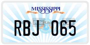 RBJ065  license plate in MS