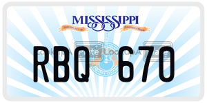 RBQ670  license plate in MS
