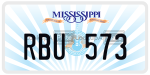 RBU573 license plate in Mississippi