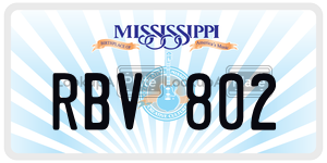 RBV802  license plate in MS