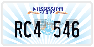 RC4546 license plate in Mississippi