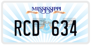 RCD634 license plate in Mississippi