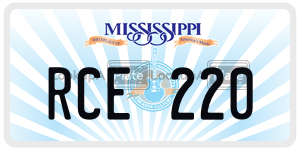 RCE220  license plate in MS