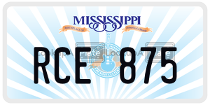 RCE875  license plate in MS