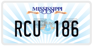 RCU186  license plate in MS