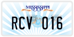 RCV016 license plate in Mississippi